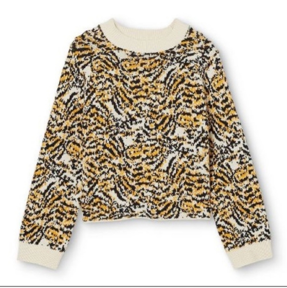 Rachel Comey Women's Animal Print Wool Blend Sweater Size M Bold Edgy